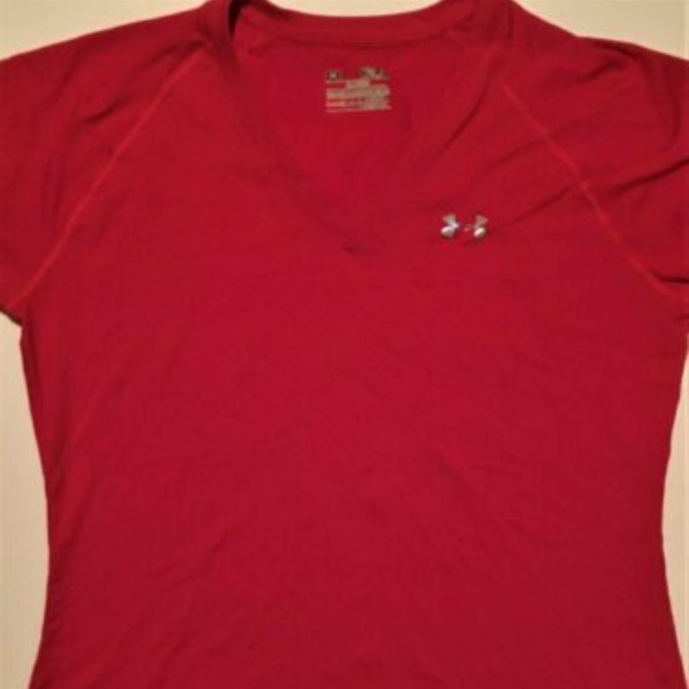 UNDER ARMOUR Women's Fuchsia Semi-Fitted Heat Gear SSl Top ~ Sz M